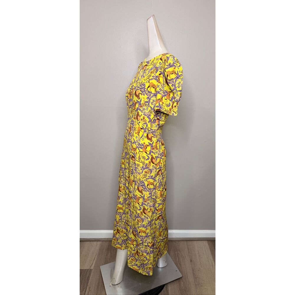 Saloni Bianca Dress In Citrus Jungle Monkey Print Size US 4 $625 - Picture 6 of 9
